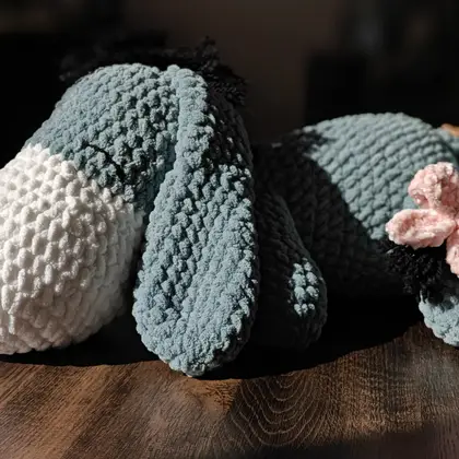 Eeyore's tail with its pale pink bow