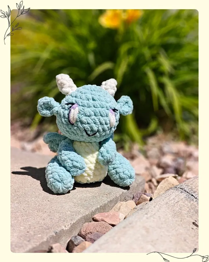 Mochi the Pocket Dragon, a tiny crocheted pocket-sized dragon